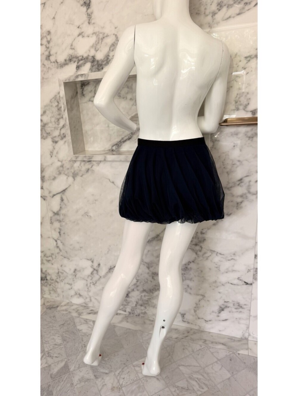 Haute Hippie Nude Twilight Navy Blue Tulle Bubble Mini Skirt Silk Size M NWT - Picture 2 of 9